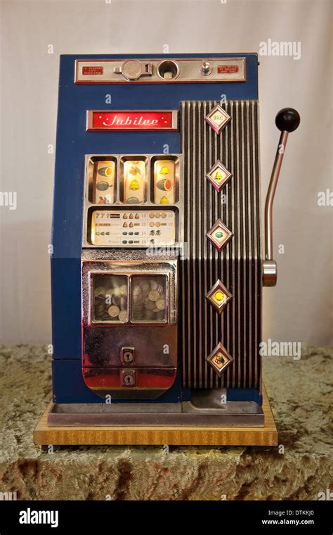 Blue Pre Decimal Mechanical Slot Machines Antique Vintage Classic