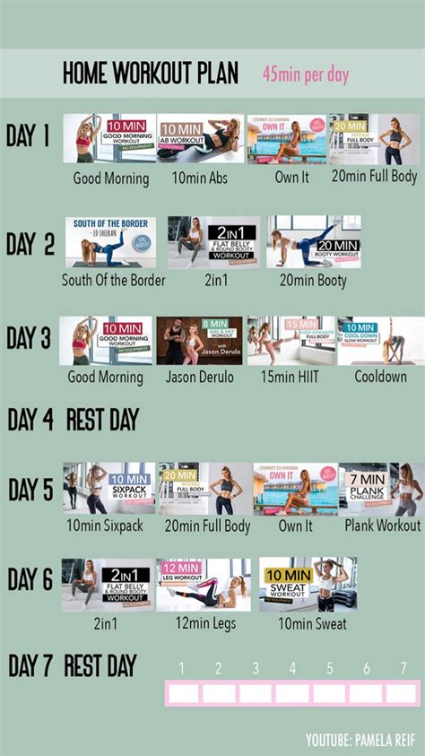 30 Minute Pamela Reif Workout Plan 2021 Week 1 For Burn Fat Fast