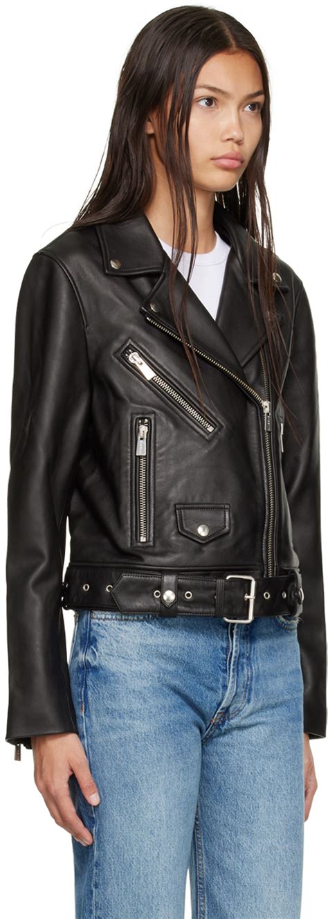 Anine Bing Black Benjamin Moto Leather Jacket Anine Bing
