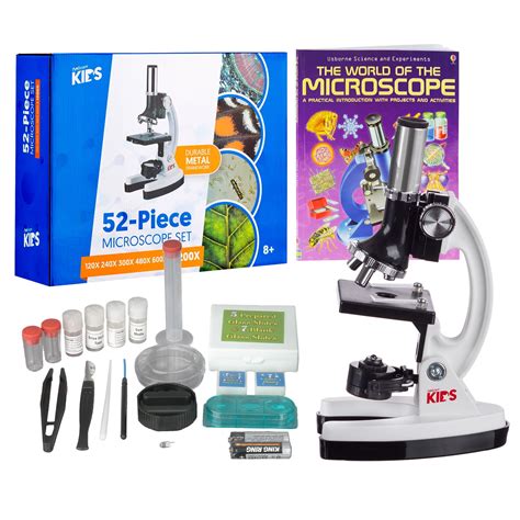Buy Amscope 120x 1200x 52 Pcs Kids Beginner Microscope Kit With Slides