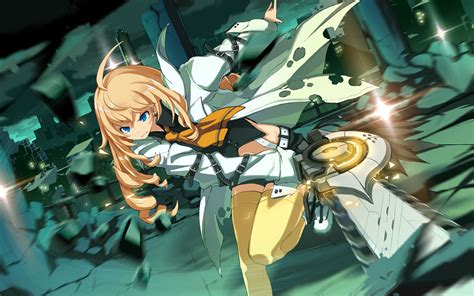 Wallpaper Soul Worker Weapon Anime Girls Sword Long Hair Ruins