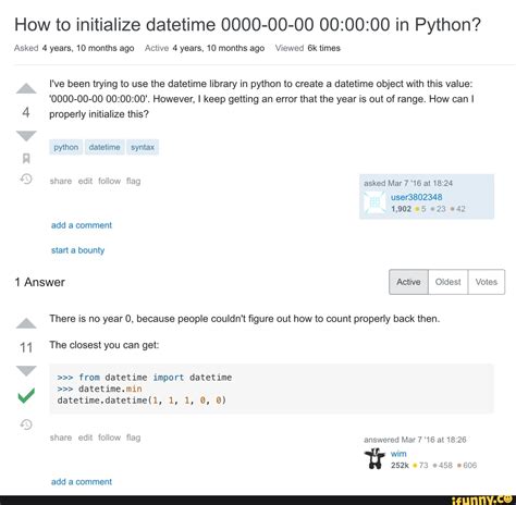 How to use however in a sentence? How to initialize datetime 0000-00-00 in Python? Asked 4 years, 10 months ago Active 4 years, 10 ...