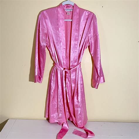 Morgan Taylor Intimates Pink Satin Robe Size Small Depop