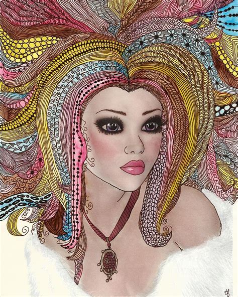 Girl With The Rainbow Hair Painting By Terry Fleckney