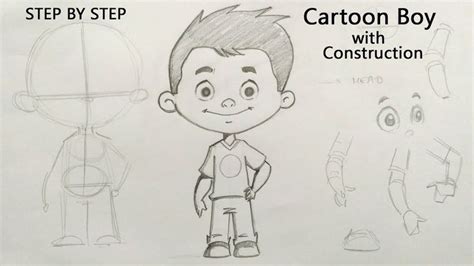 Learn How To Draw A Cartoon Boy Character Step By Step Tutorial