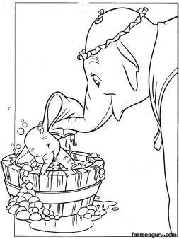 Dumbo elephant printable coloring pages. Coloring pages Disney Characters Dumbo and Mrs Jumbo ...
