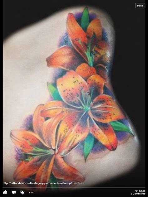 Tropical Flowers Tiger Lily Tattoos Lillies Tattoo Tropical Flower