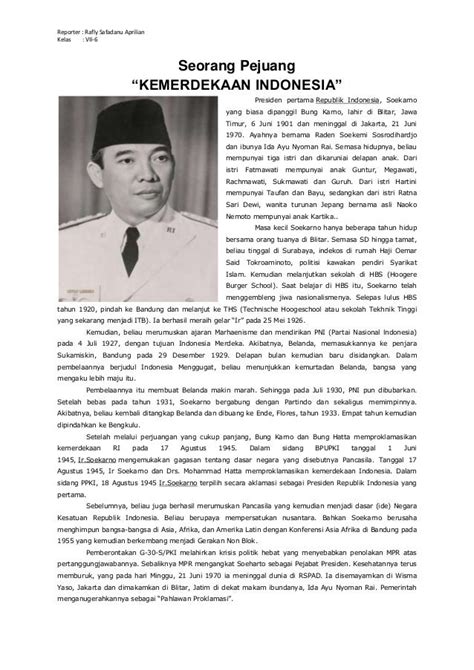 Biografi Tentang Pahlawan Soekarno Coretan