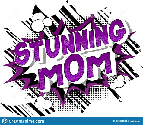 Stunning Mom Comic Book Style Words Stock Vector Illustration Of