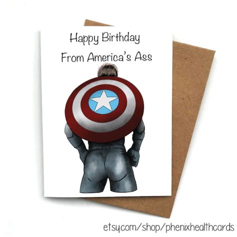 Greeting Card Captain America Birthday Card Captain America Etsy
