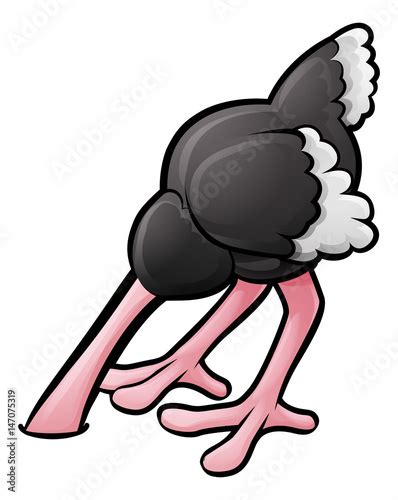 Ostrich Head Buried Cartoon Character Stock Vektorgrafik Adobe Stock