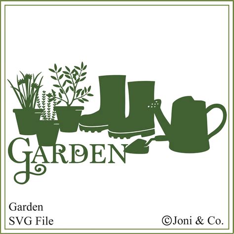 Garden svg, Illustrated Garden word svg, iron on transfer svg