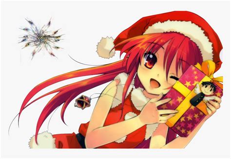 Anime Girl Christmas Present Hd Png Download Kindpng