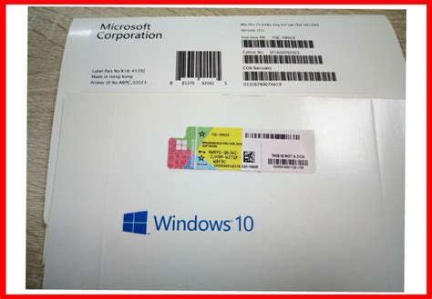 Microsoft Windows 10 Product Key Code Windows 10 License Coa Sticker