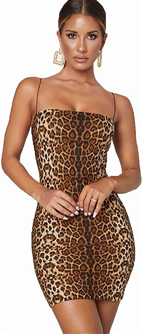 Womens Sexy Leopard Dresssexy Ruffles Mini Dresssleeveless Wrap