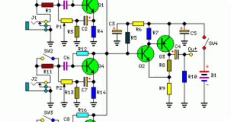 Skema ampli audio speaker aktif maret 11, 2018; Skema Rangkaian Mixer 3 Chanel