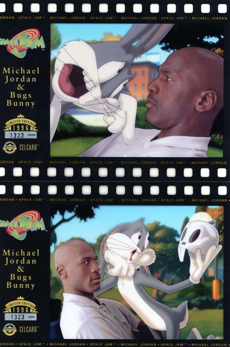 space jam michael jordan bugs bunny set of 2 movie cell cards limited edition upper deck toywiz
