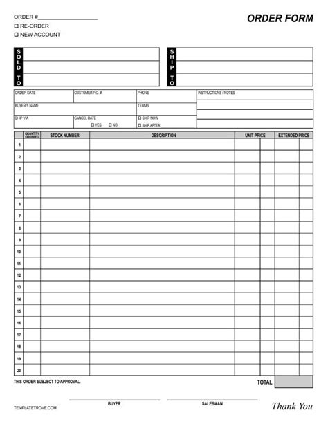 Order Form Template Order Form Template Order Form Template Free