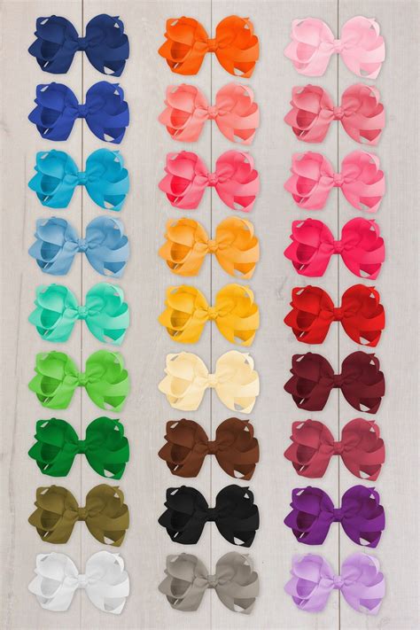 4 Chunky Double Loop Bows Many Colors Sparkle In Pink