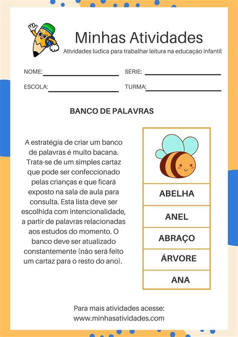 Atividades Para Trabalhar Leitura