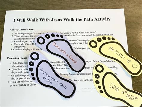 I Will Walk With Jesus Walk The Path Activity Primary Singing