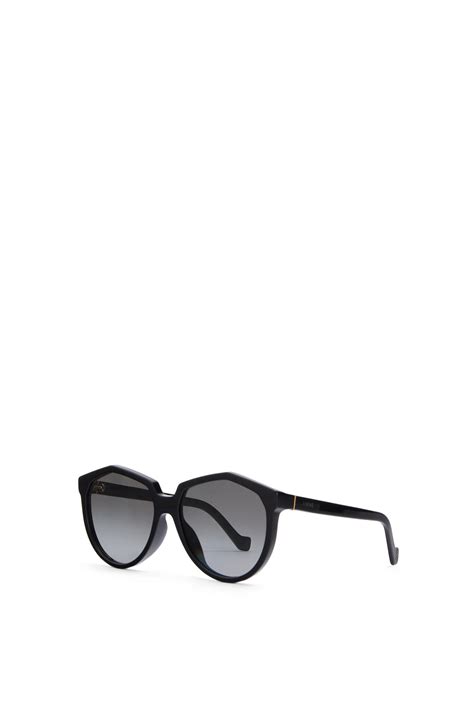 Oversized Sunglasses In Acetate Black Loewe