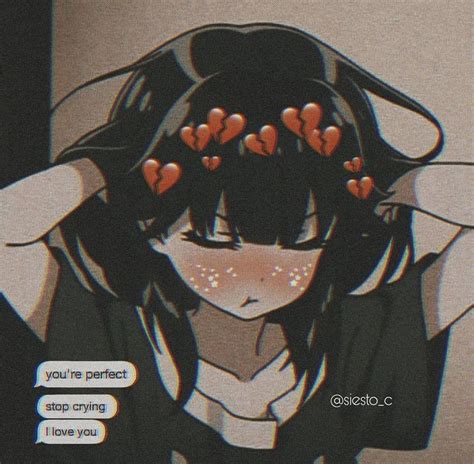 Broken Heart Sad Anime Girl Anime Pfp Aesthetic Boy | Wallpaper Album