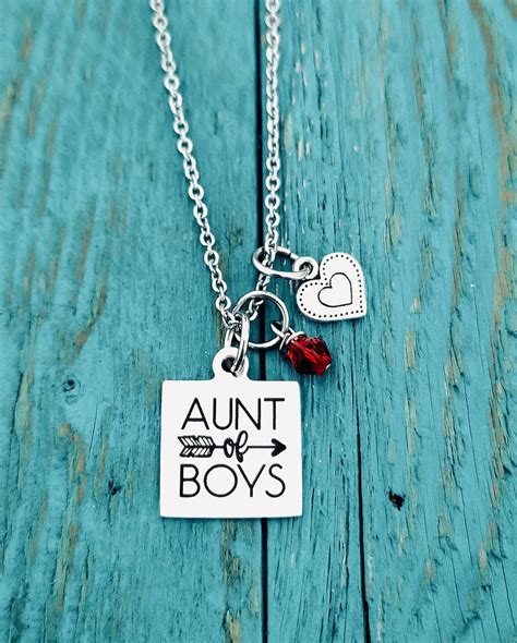 Aunt Of Boys Aunt Nephew Gift Sister Aunt Silver Necklace Etsy