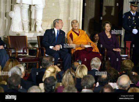 president george bush dalai lama speaker of the house nancy pelosi the congressional medal of
