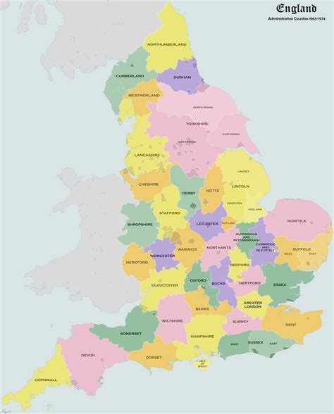 These are the counties you will find on most maps and for a map of the historic counties of england (traditional counties of england) see here. Administrative counties of England - Wikipedia