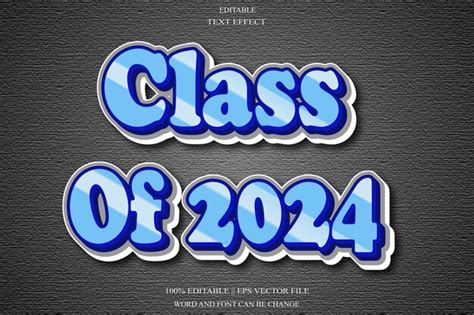 Premium Vector Class Of 2024 Editable Text Effect Emboss Gradient Style