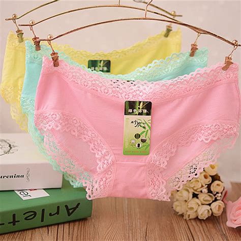 Aliexpress Com Buy Soft Bamboo Fiber Women Lovely Panties Sexy Lace Seamless Underwear Briefs