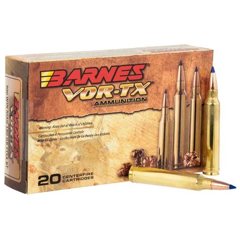 Barnes Vor Tx 300 Winchester Magnum 180gr Tsx Bt Rifle Ammo 20 Rounds