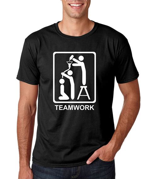Printed T Shirts Crazy Bros Tees Mens Teamwork Funny Drinking Premium Mens T Shirt In T Shirts
