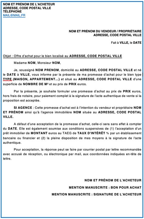 Pourtant, compte tenu de la complexité de cet acte, il est conseillé de faire appel à un notaire. Exemple De Lettre De Proposition Dachat - Exemple de Groupes