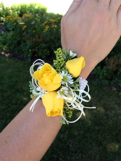 Blossom Bliss Florist Wrist Corsage Yellowwhite Corsage Prom Prom