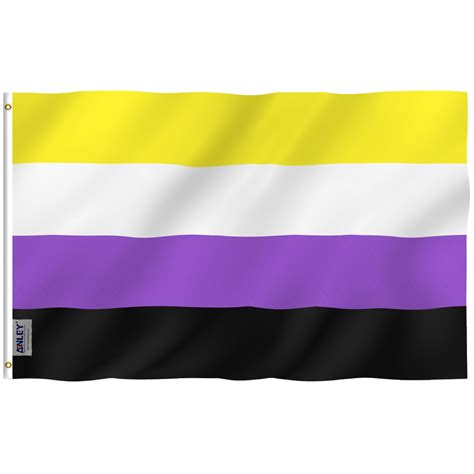 anley fly breeze 3x5 ft non binary pride flag vivid color and uv fade resistant double