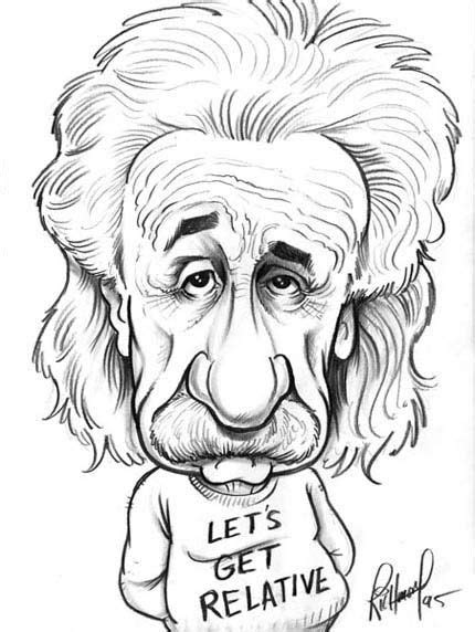 Albert Einstein By Tom Richmond Caricature Sketch Caricature Artist