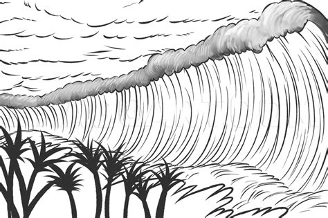 How To Draw A Tsunami Tsunami Tsunamis Step By Step Drawing Guide