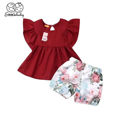 Infant Baby Girls Clothes Set Princess Kids Outfit Fly Sleeve Top