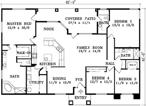 For easy access to rooms on the ground floor, you can opt for 1 story house designs. Southwestern House Plan - 4 Bedrooms, 3 Bath, 2129 Sq Ft ...