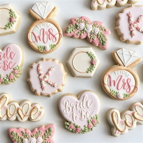 Wedding Bridal Shower Sugar Cookies With Royal Icing One Dozen