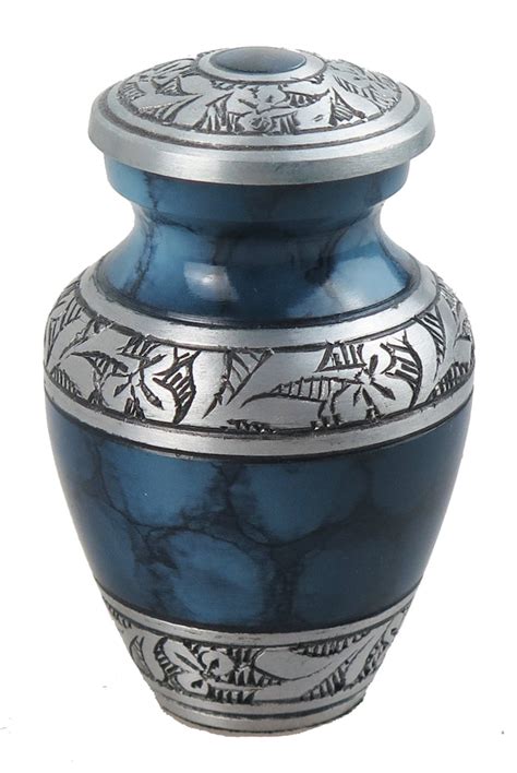 Miniature Blue Pattern With Silver Keepsake Urn Love To Treasure