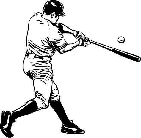 Mlb Baseball Player Batting Vector Stick Figure Baseball Player Png