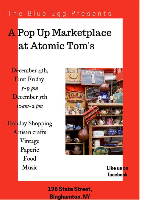 Pop Up Marketplace At Atomic Toms Binghamton Ny
