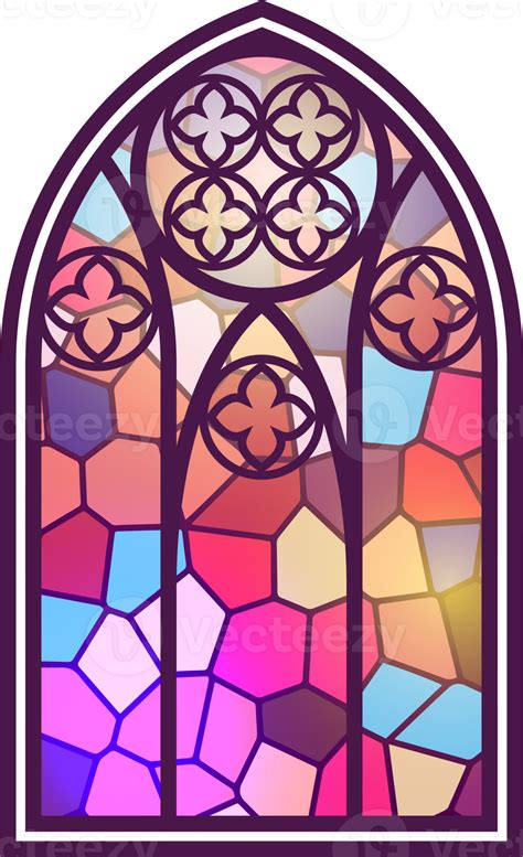 Gothic Window Vintage Stained Glass Church Frame Element Of