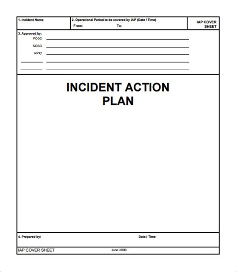 Incident Action Plan Template 9 Download Documents In Pdf Sample