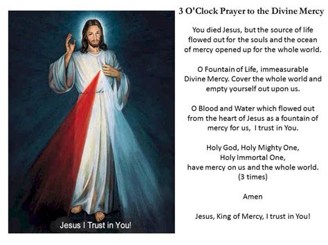 3 Oclock Prayer To The Divine Mercy 3 O Clock Prayer Divine Mercy
