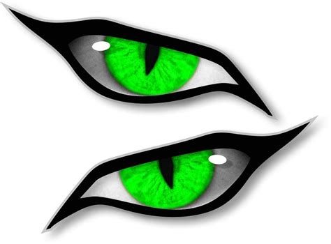 Large Pair Of Evil Eyes Eye In Green Vinyl Car Motorbike Sticker Decal