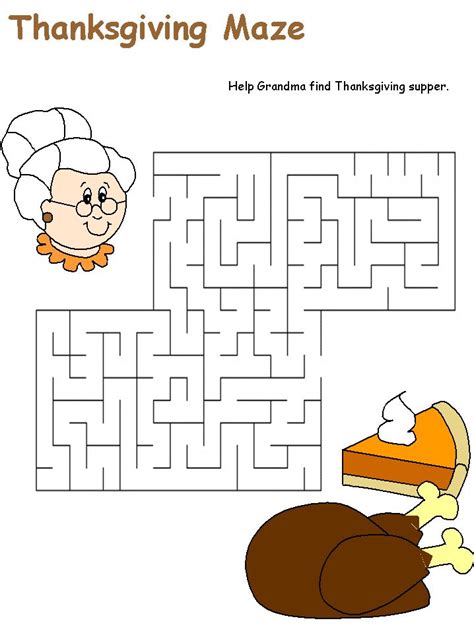 You can use our amazing online tool to color and edit the following thanksgiving coloring pages for kids. Thanksgiving maze grandma supper | Thanksgiving worksheets ...